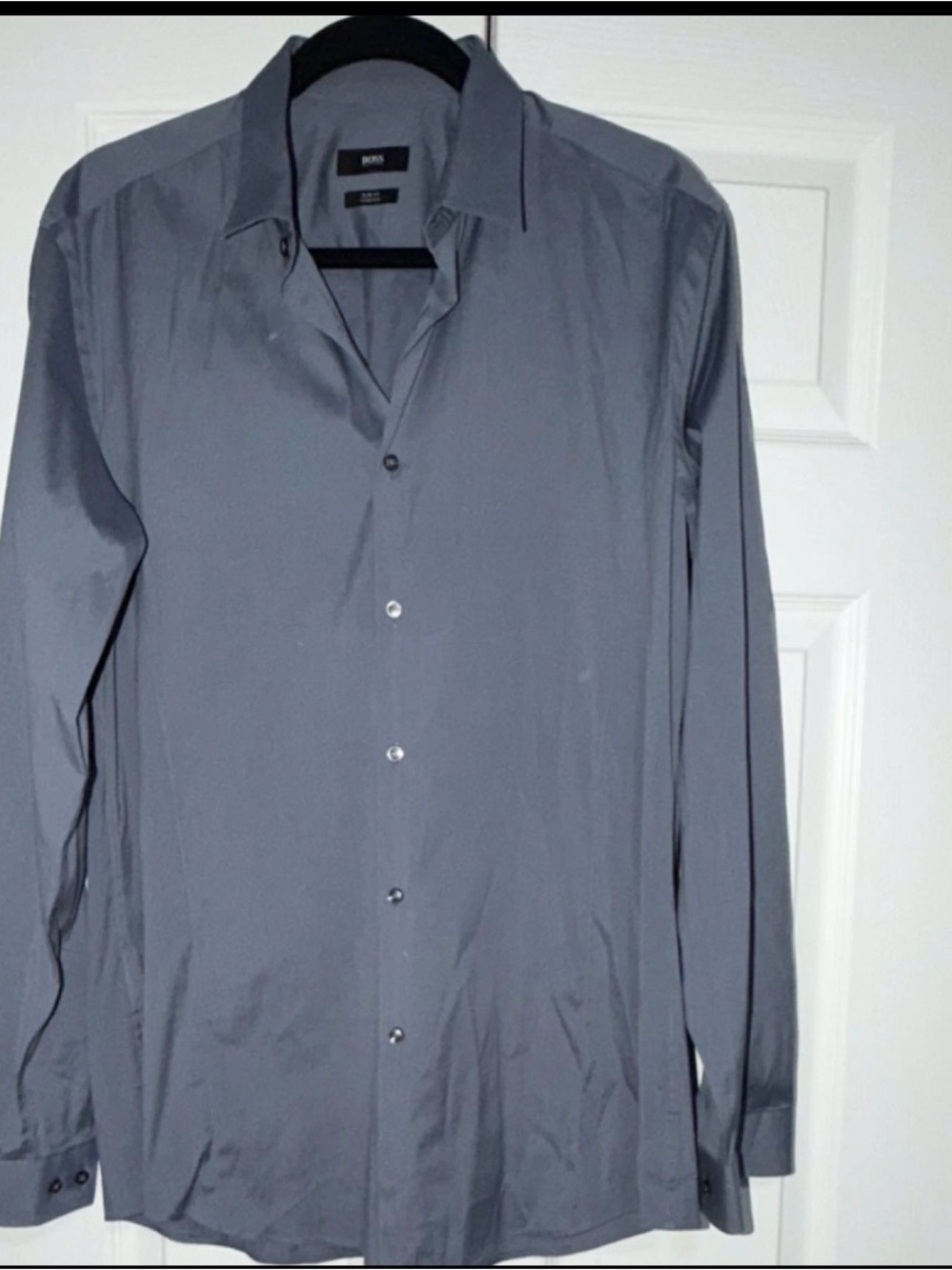 Boss Men's Long-Sleeve Dress Shirt — Charcoal Gray